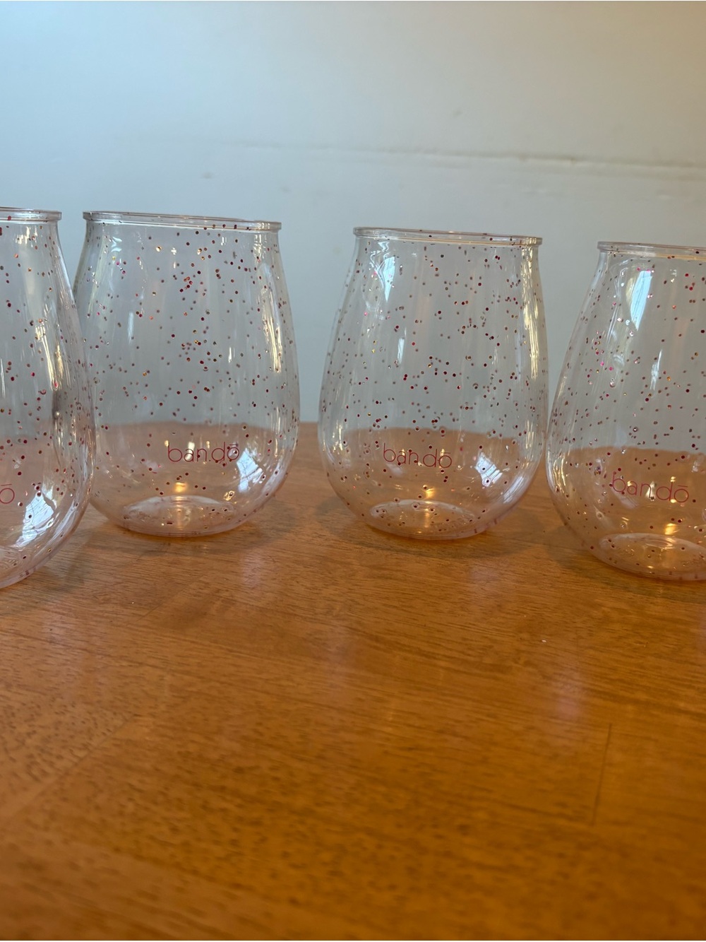 ban.do Pink Speckle Stemless Wine Glasses (Set of 4)